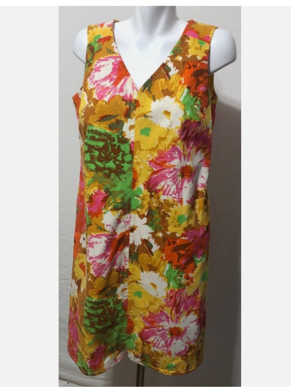Talbots elegant summer Floral V-Neck Sleeveless Tunic